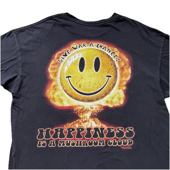 VTG 7.62 Design Black T-Shirt XL Happiness is a Mushroom Cloud War Shirt Bomb - Picture 1 of 11